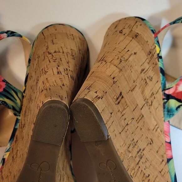 JESSICA SIMPSON JEISHA FLORAL WOMEN"S MULTICOLOR PEEP TOE ANKLE STRAP SANDAL - Picture 11 of 14